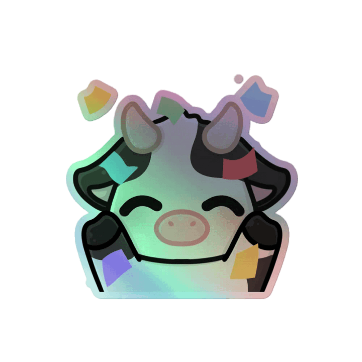 Holographic Shiny Hype Cow Sticker product image (2)