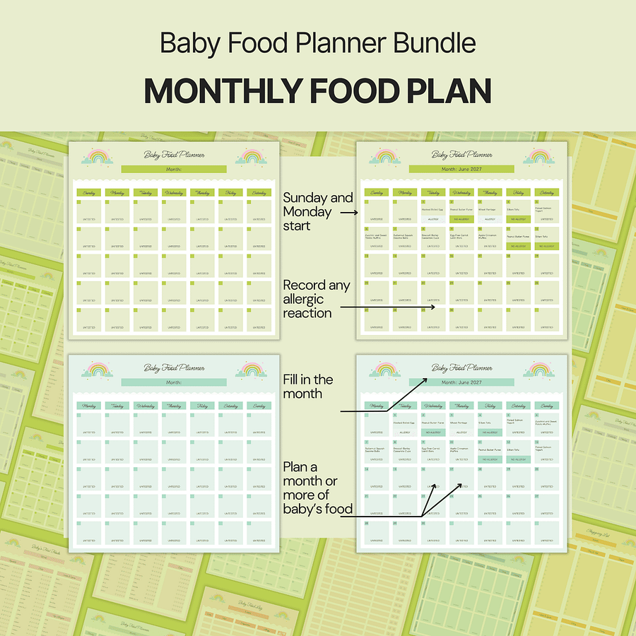Baby Food Planner Bundle Google Sheets product image (6)