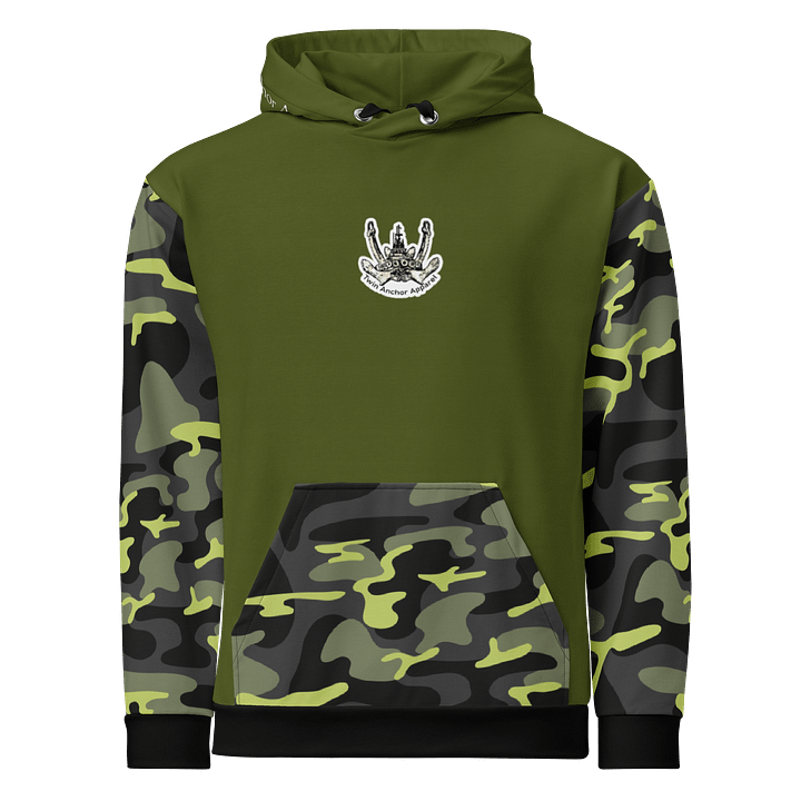 Camouflage & Green Twin Anchor Logo Hoodie product image (1)