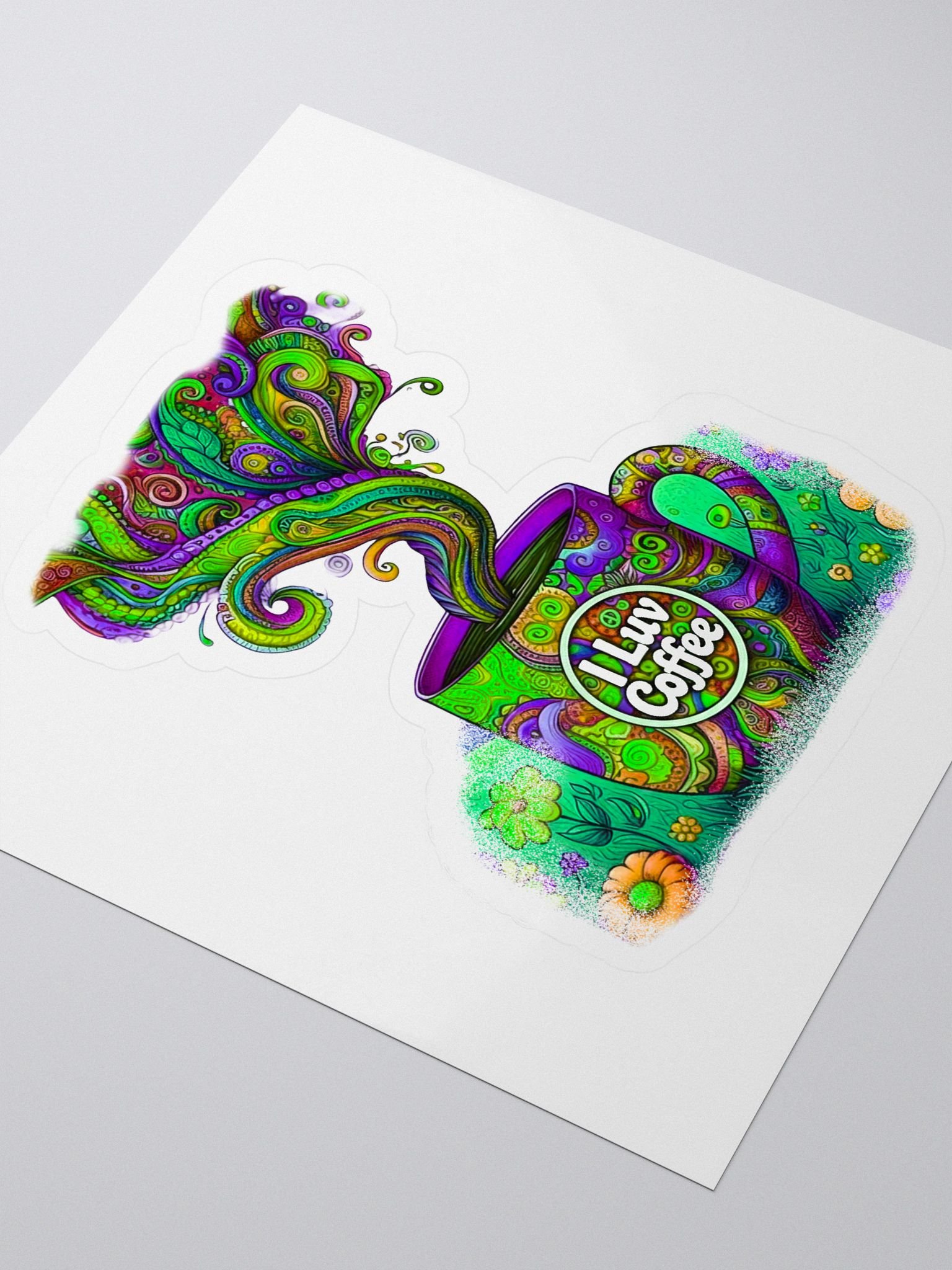 Psychedelic Coffee Love Stickers product image (3)