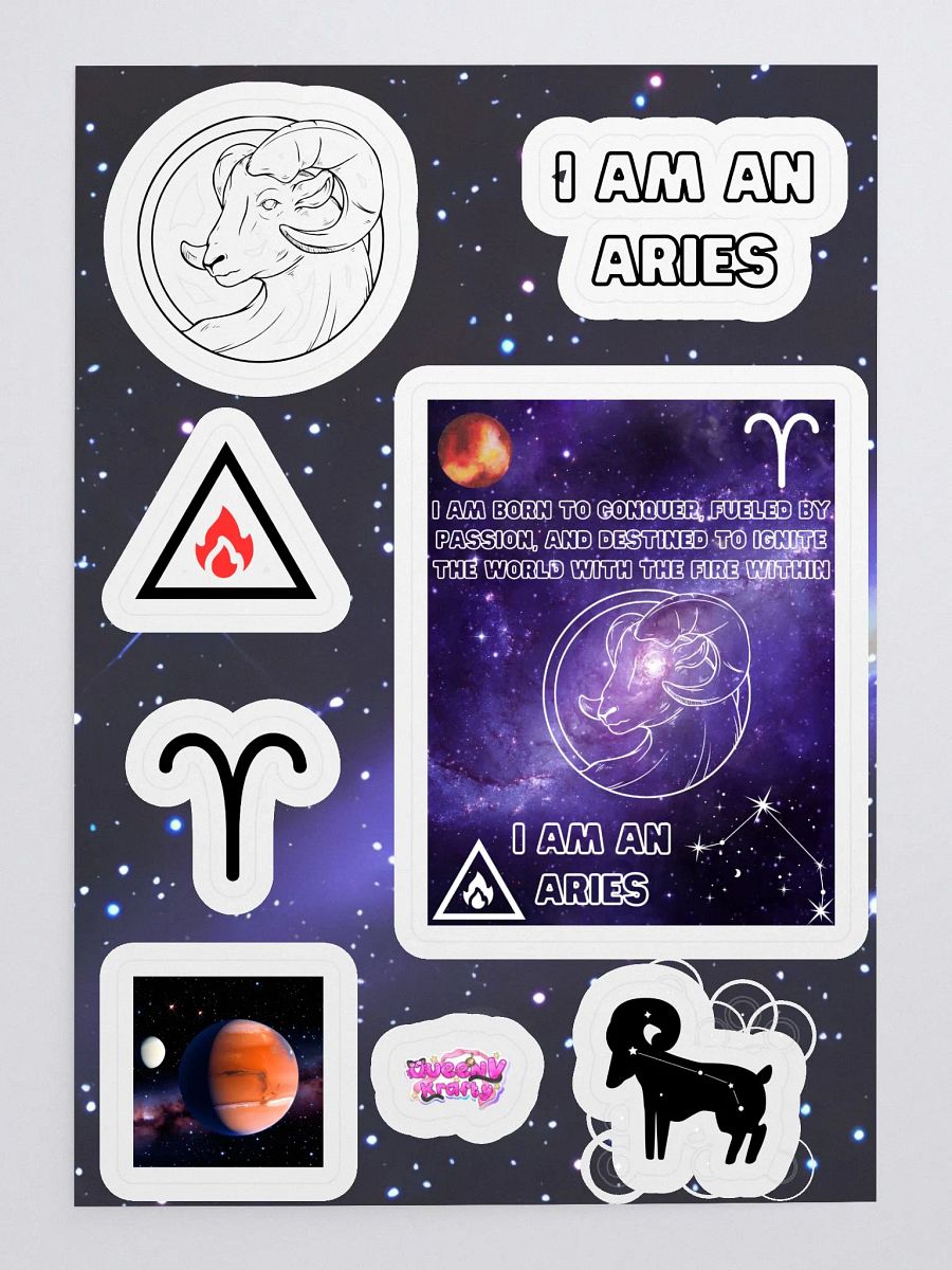 I am an Aries Sticker Sheet product image (1)