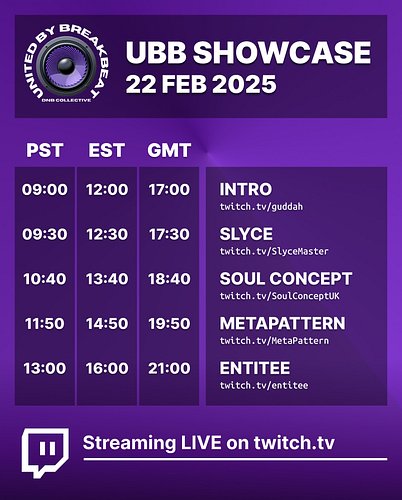 Catch me live on #twitch tomorrow, Saturday 22 Feb at 18:40 GMT for some soulful #drumandbass vibes for the team @unitedbybre...