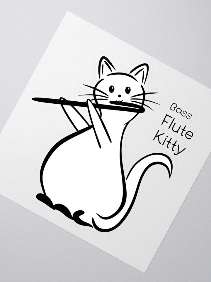 Whimsical Kiss Cut Bass Flute Kitty Sticker product image (2)