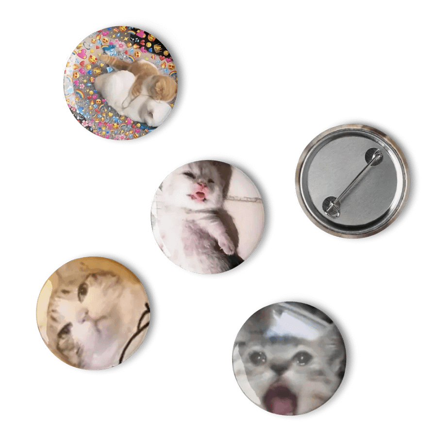 Set of Pin Buttons: Meme Cats 8 product image (6)