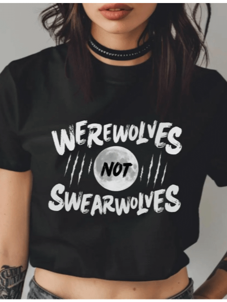 Werewolves Not Swearwolves Funny Graphic Tee - Cult Comedy Inspired Wolf Pack Shirt for Horror Fans & Movie Buffs product image (2)