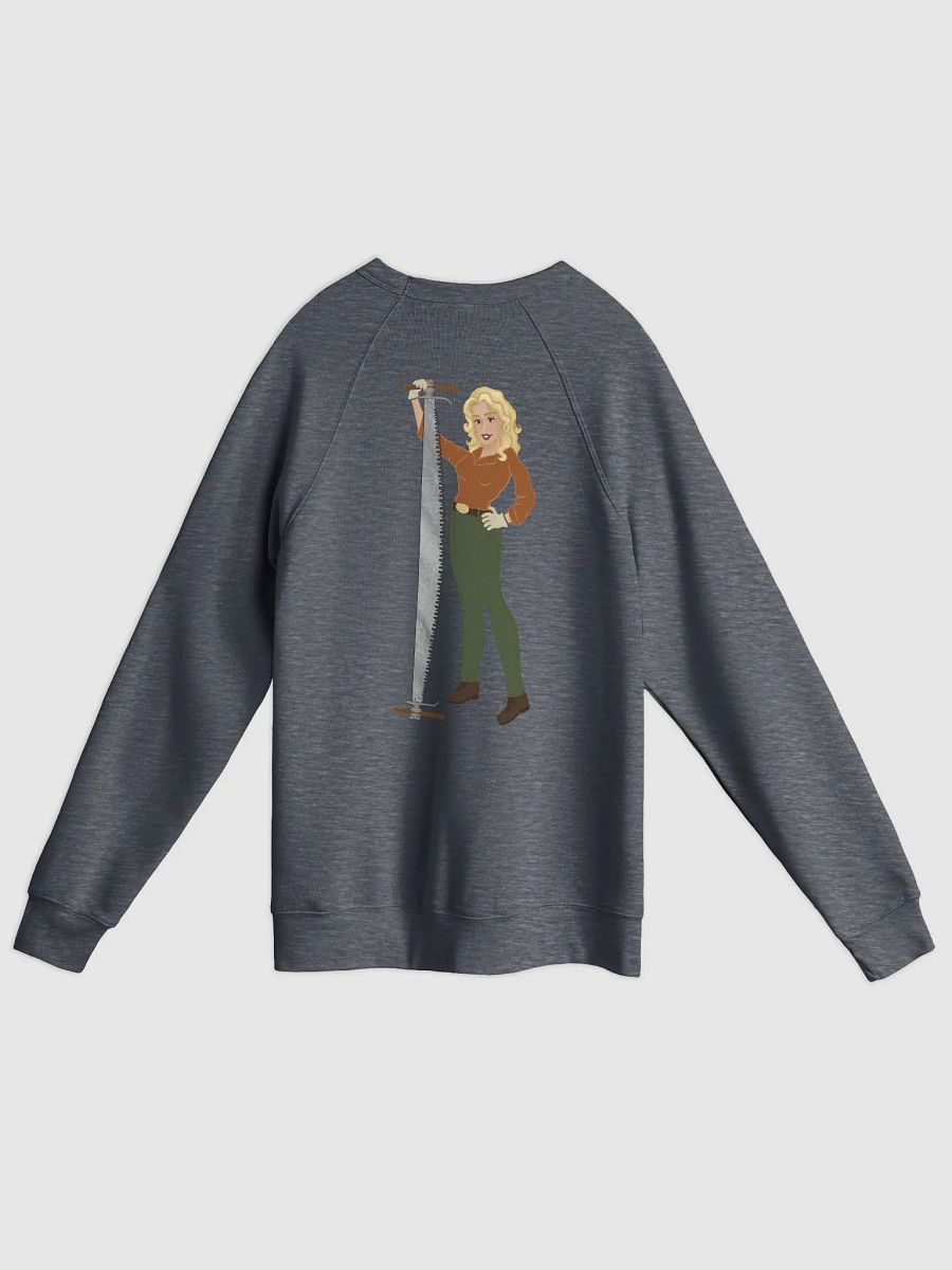 Crosscut Saw Blonde Dolly Pinup Unisex Fleece Raglan Sweater product image (7)