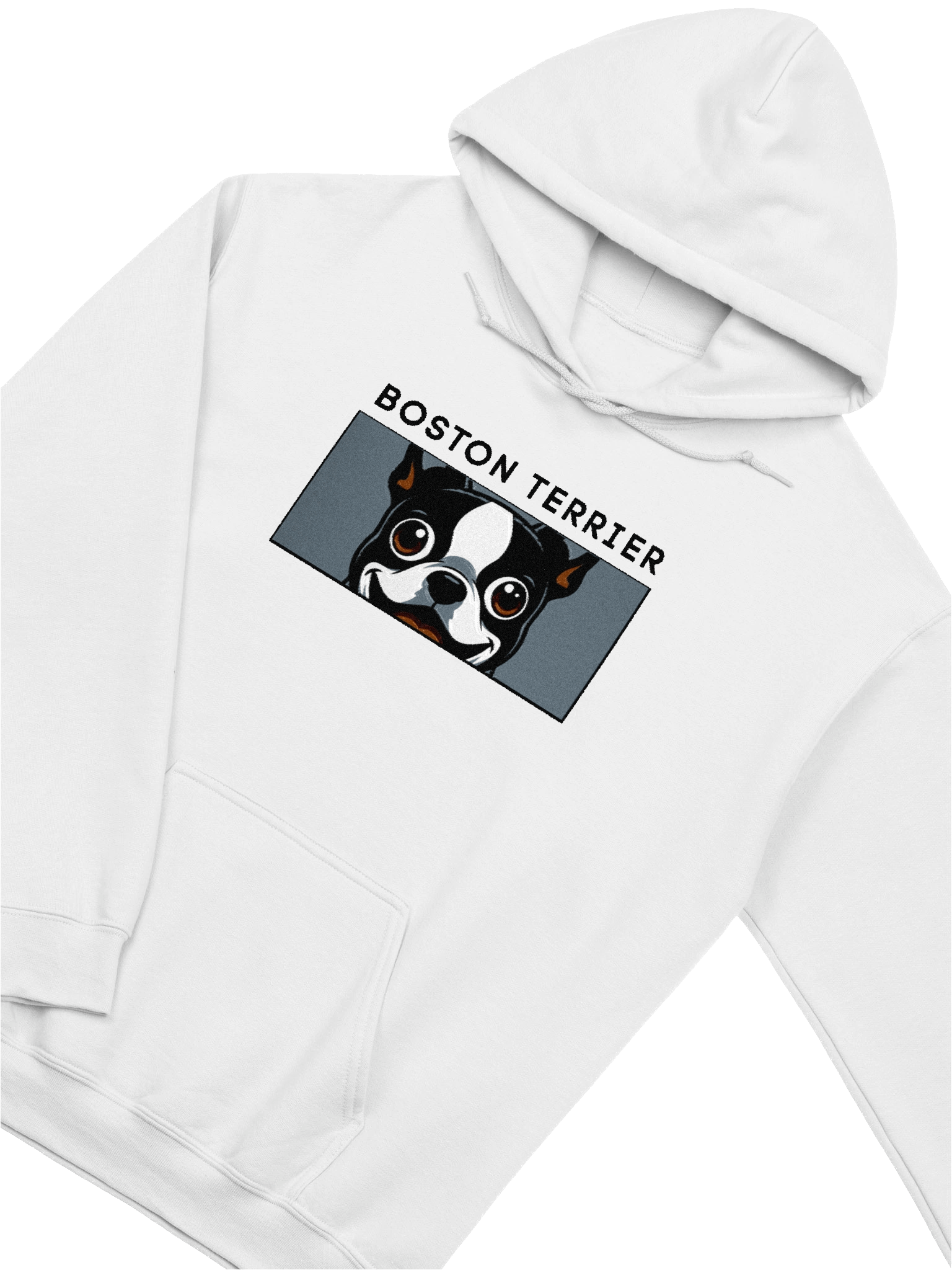 Embroidered Boston Terrier Face Peeking Strip Unisex Hoodie product image (4)