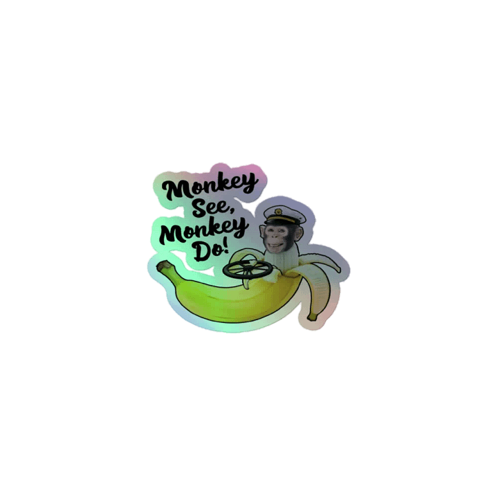 Monkey See, Monkey Do! Banana Holographic Sticker product image (1)