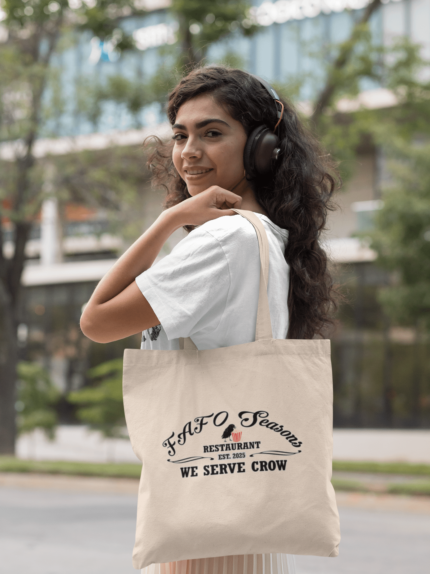 FAFO Seasons Restaurant Logo - We Serve Crow - Eco-Friendly Tote Bag product image (1)