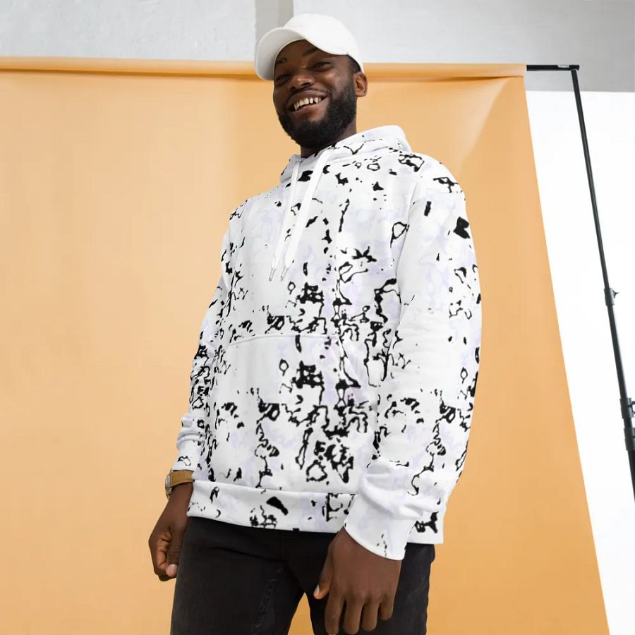 Abstract Nearly Monochrome Unisex Pull Over Hoodie product image (7)