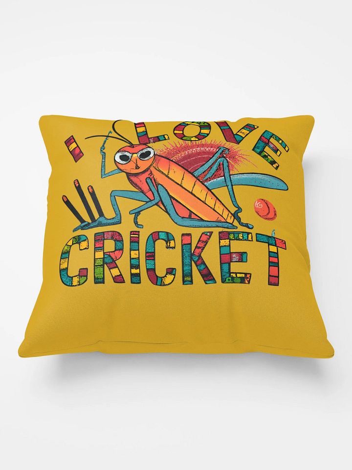 Vibrant I Love Cricket Pillow for Sports Fans product image (1)