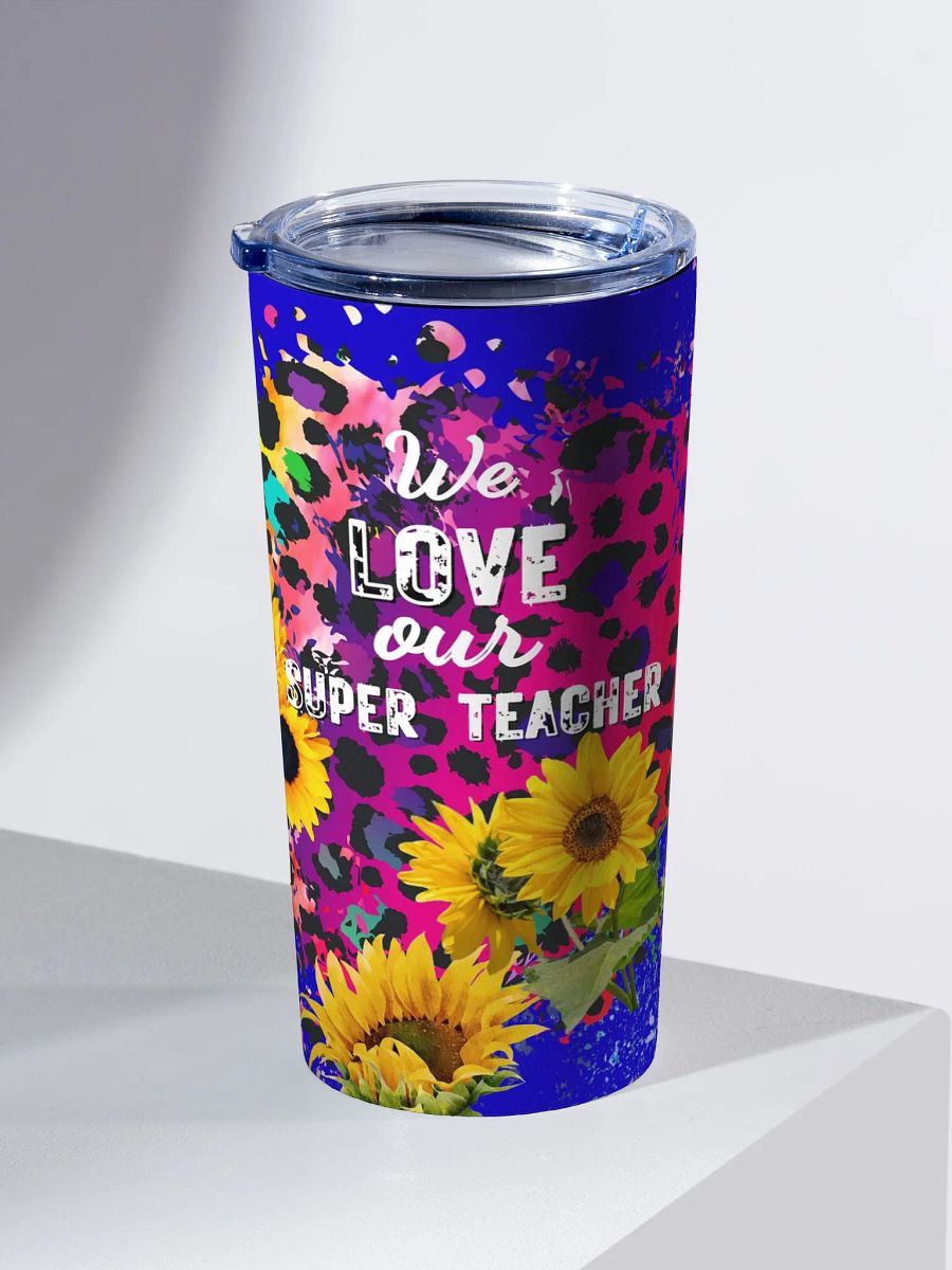 Super Teacher Sunflower leoapard print Tumbler Math Teacher Appreciation Tumbler parents gift for super math teachers product image (2)