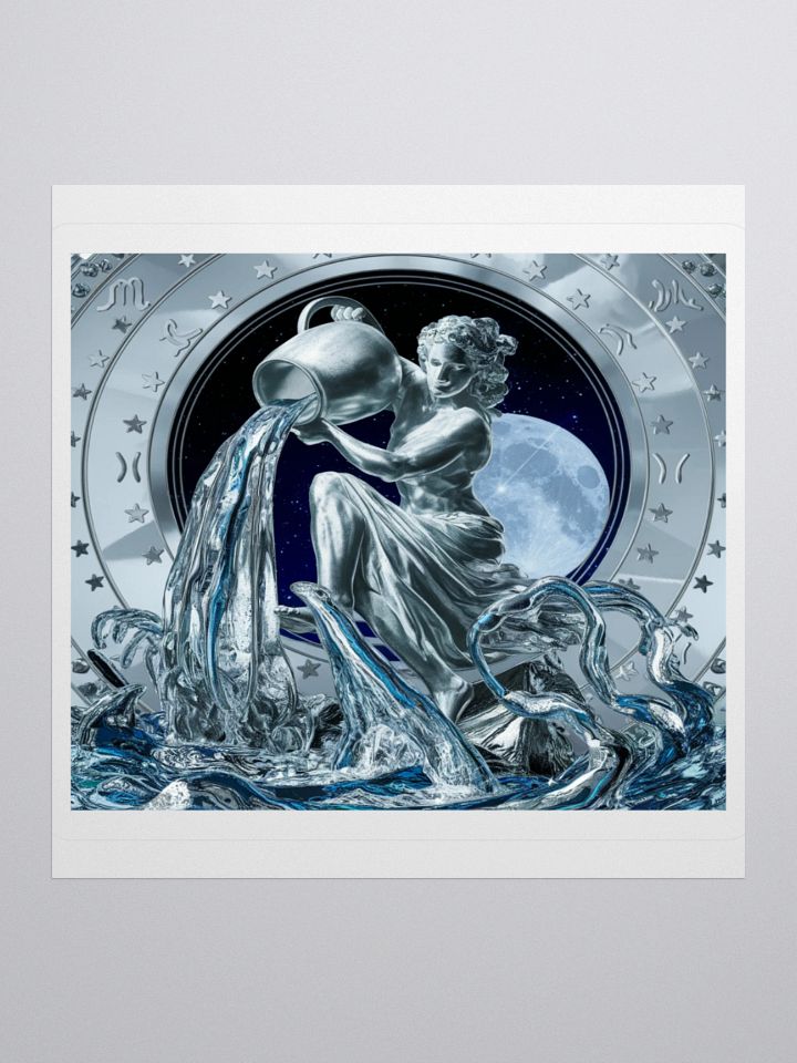 Aquarius Celestial Water-Bearer Vinyl Sticker - Exclusive Zodiac Art product image (3)