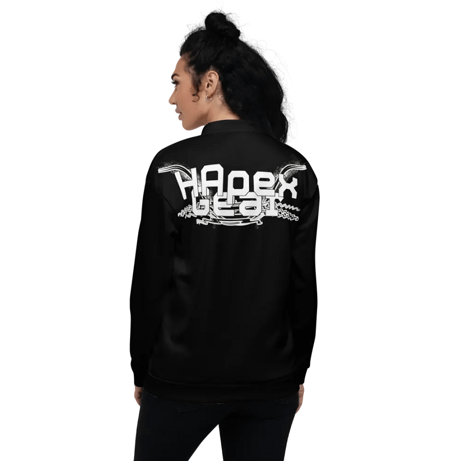 Bomber Jacket - Black - White HApex Gear Black Logo product image (6)
