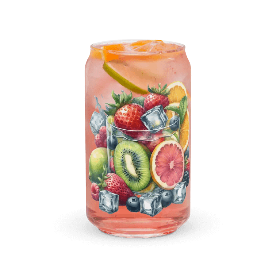 Fruit juice with fruit slice mixed water affect, design_06-Can-Shaped Glass product image (7)