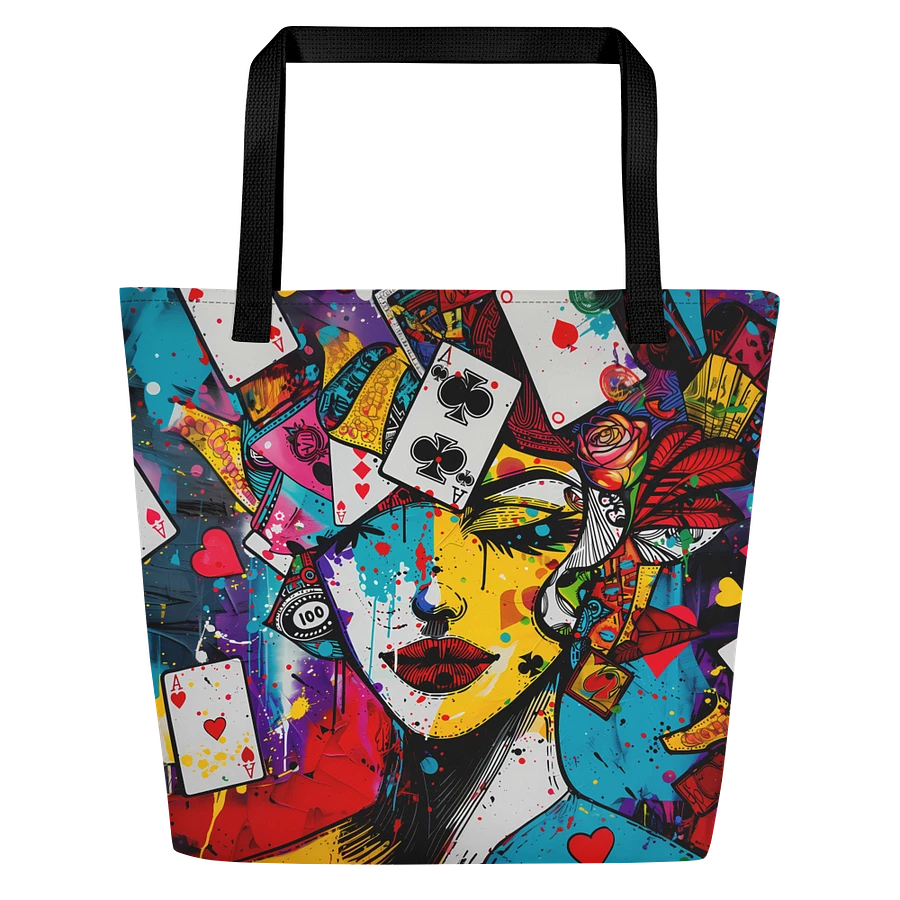 Tote Bag: Life is a Game of Chance Pop Art and Playing Cards Abstraction Design product image (3)