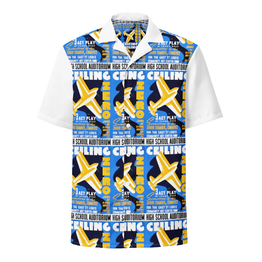 Vintage Aviation Poster Art Printed Button-Down Shirt product image (1)