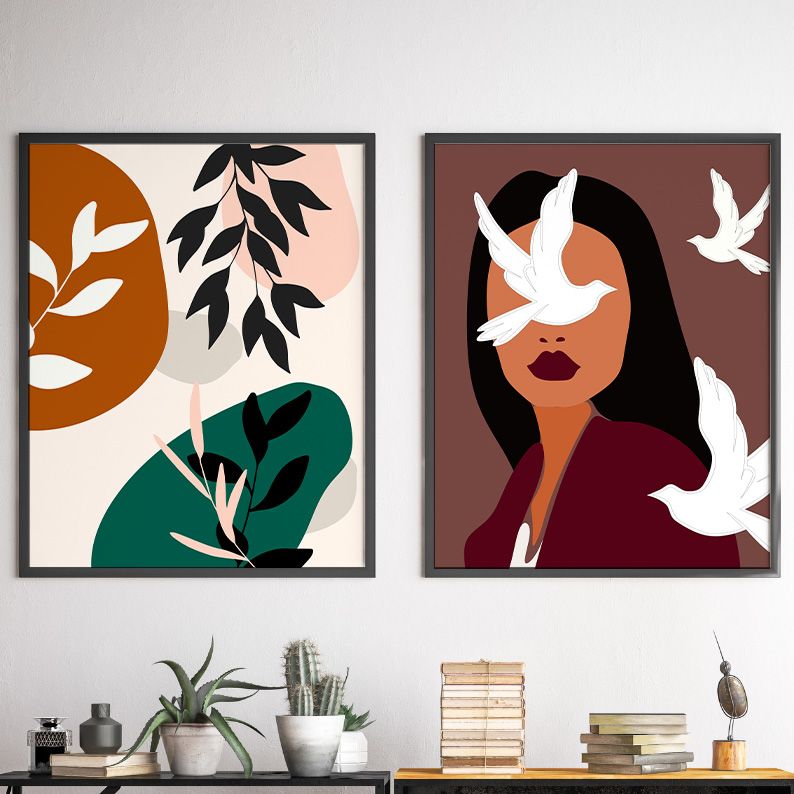 Girl with Birds BOHO Gallery Wall Set of 8 DIGITAL Prints product image (5)