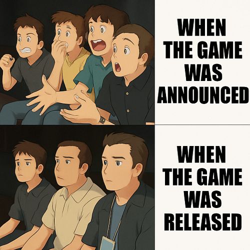 🎮 When the hype is real but the game isn’t... 😅
From jaw-dropping reveals to soul-crushing releases — the cycle continues.
Ta...