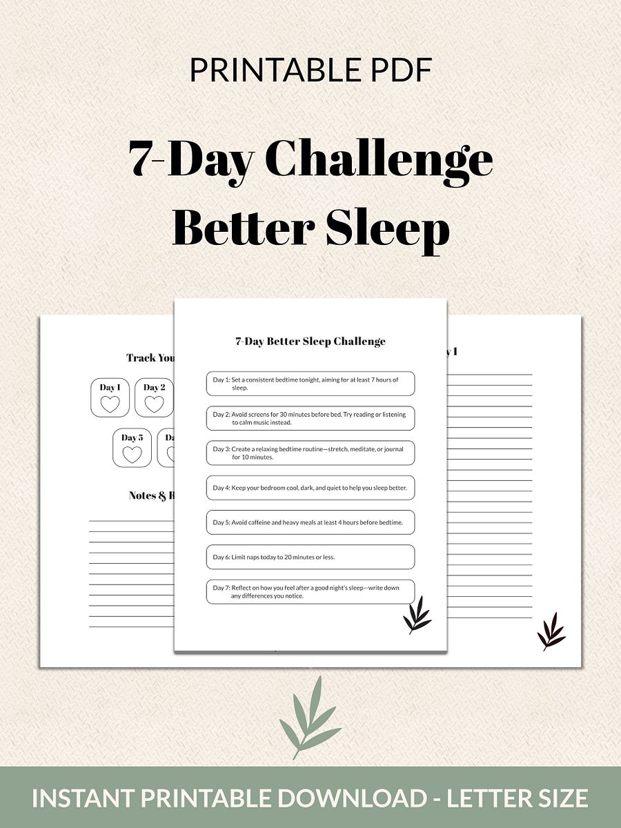 7-Day Better Sleep Challenge Printable product image (2)