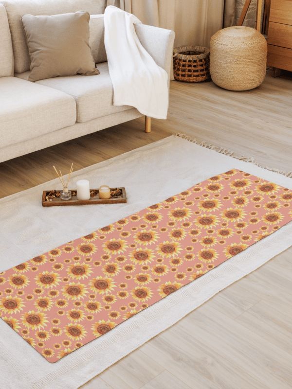 Pink Sunflower Yoga Mat product image (1)