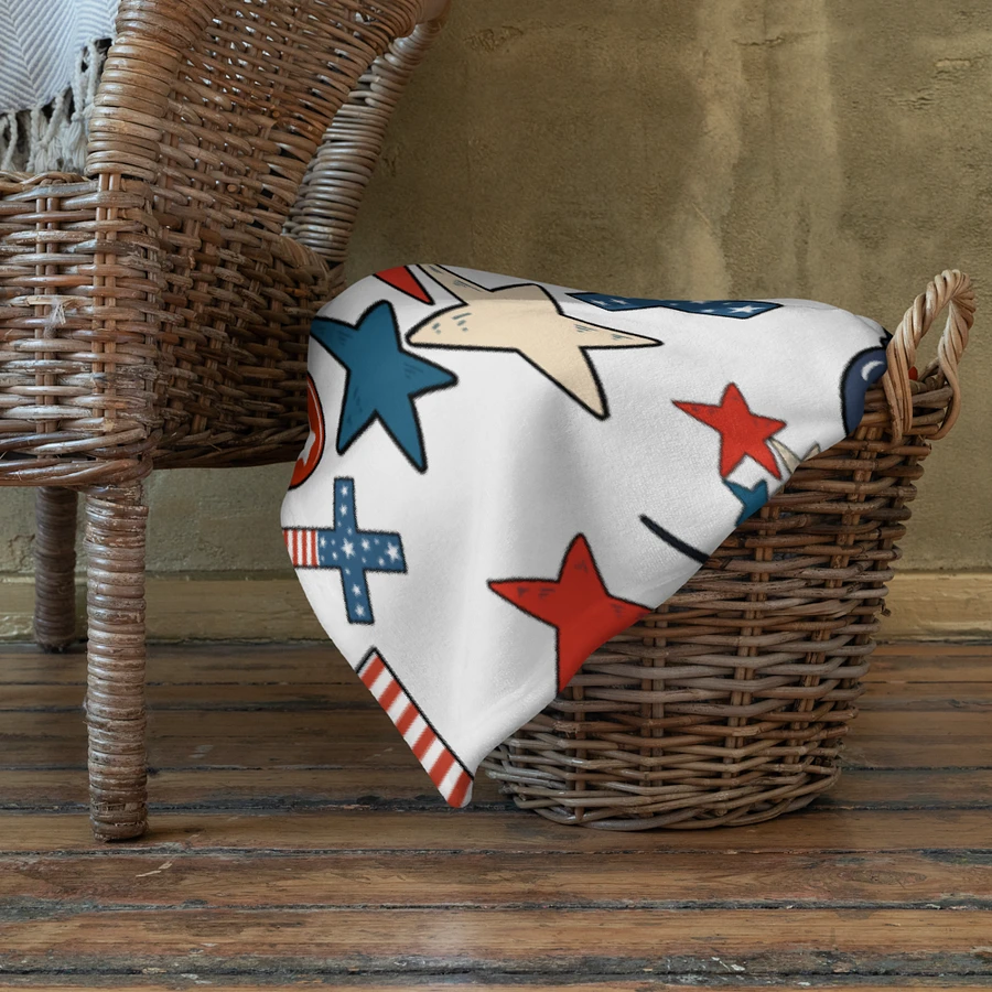 Red, White And Blue Stars And Crosses Blanket product image (9)