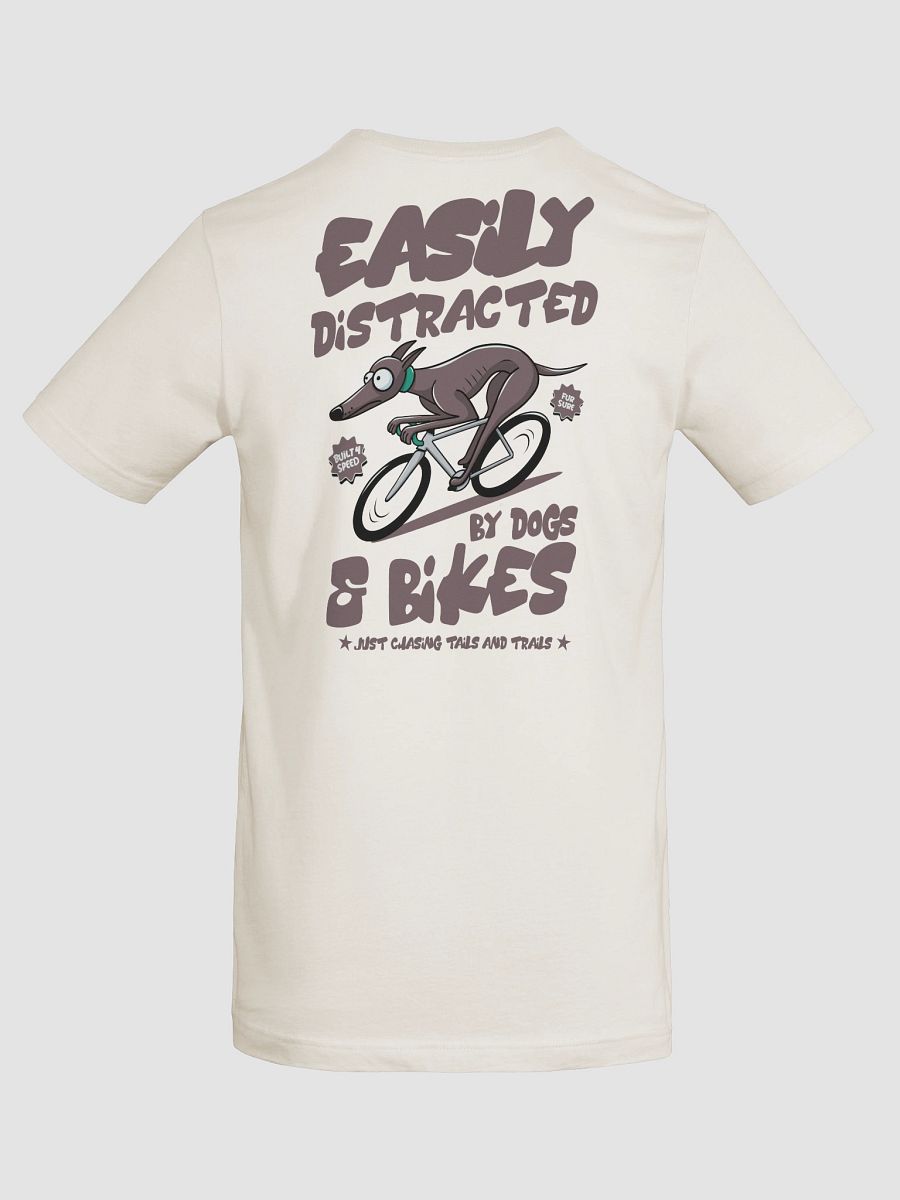 Easily Distracted by Dogs & Bikes Funny Cycling T-Shirt – Greyhound Dog Rider Tee for Bike Lovers - Plain product image (44)