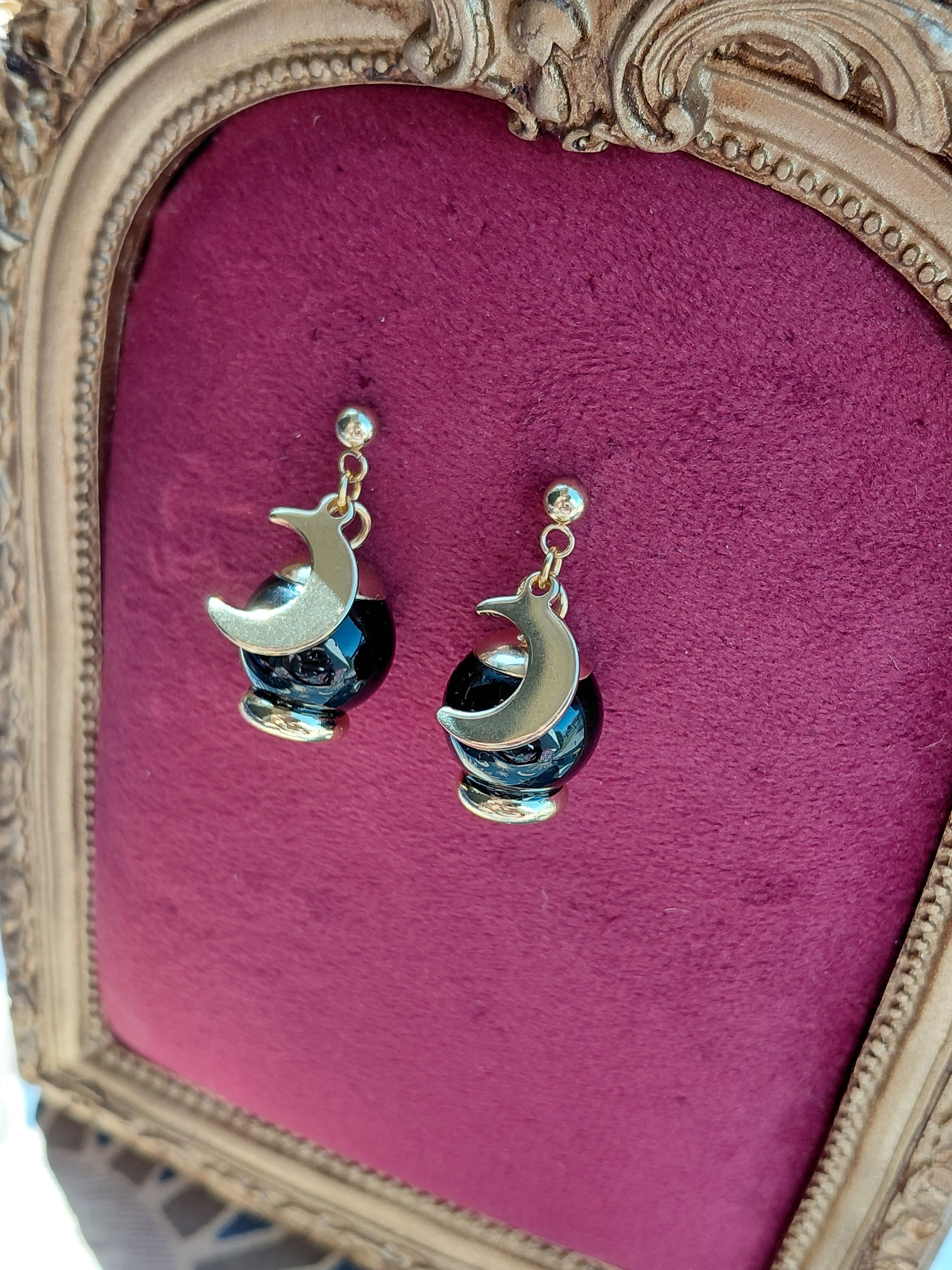 Crystal Ball earrings - Obsidian product image (2)
