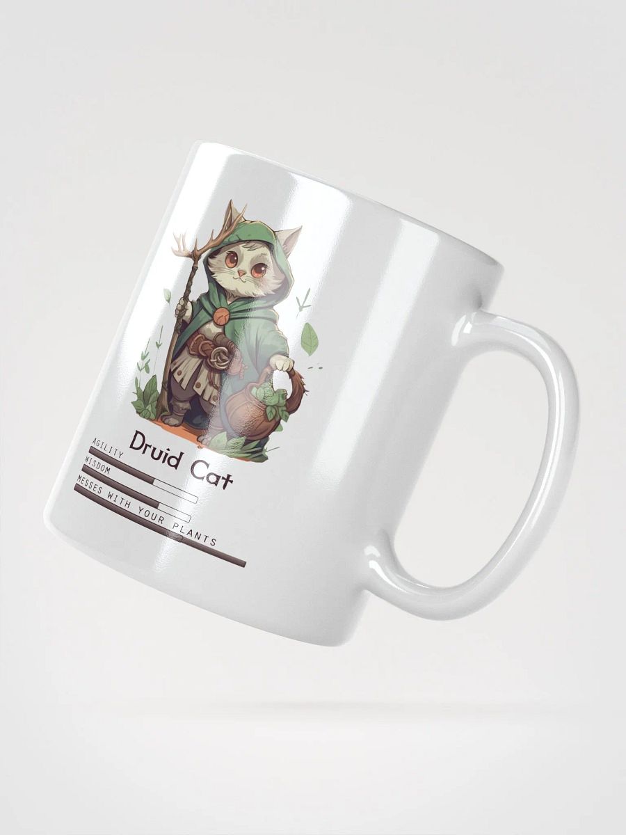 RPG Druid Cat white ceramic mug 11oz 15oz 20oz for gamers and cat lovers product image (5)