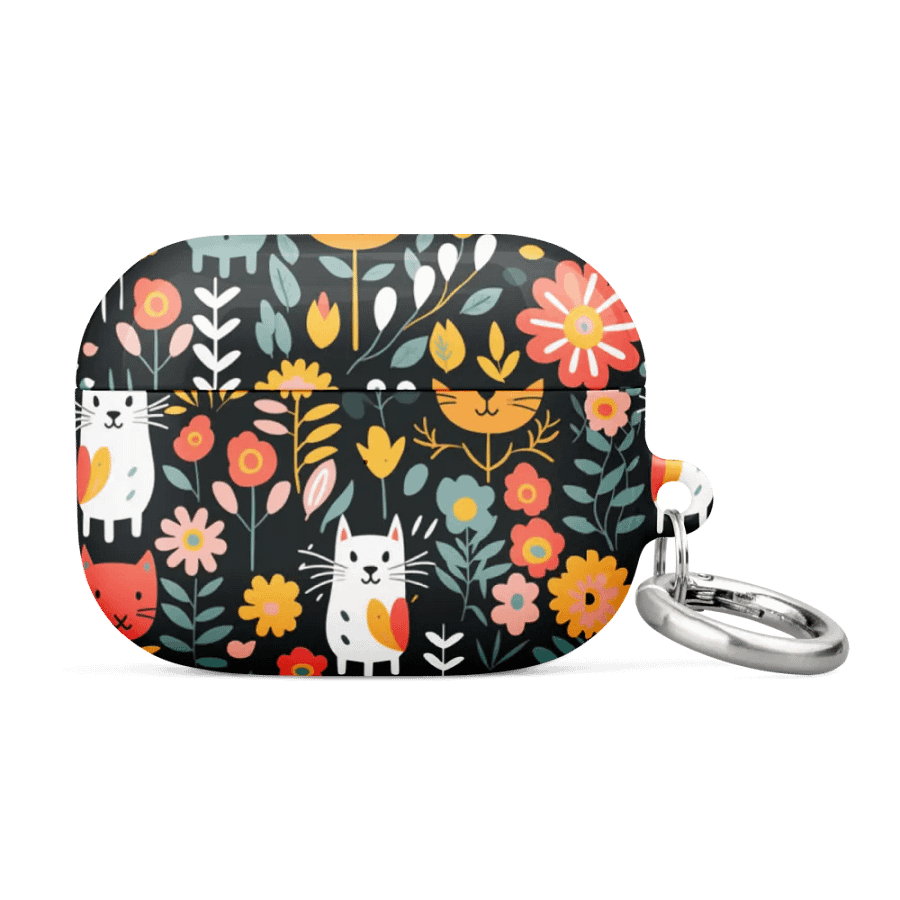 Whimsical Feline Garden All-Over Print AirPods® Case product image (1)