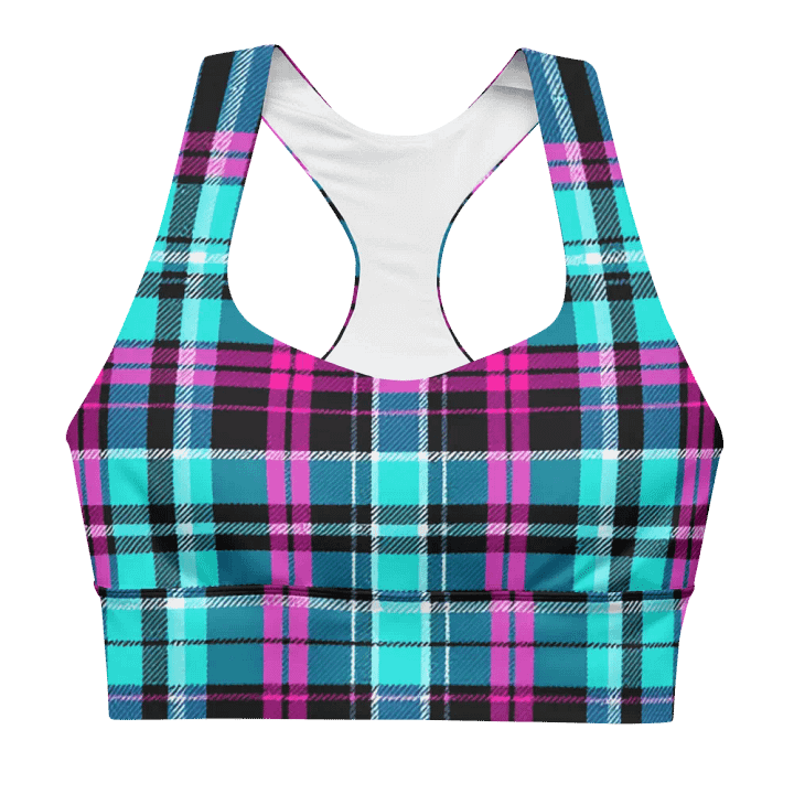 Vibrant Tartan Longline Sports Bra product image (1)