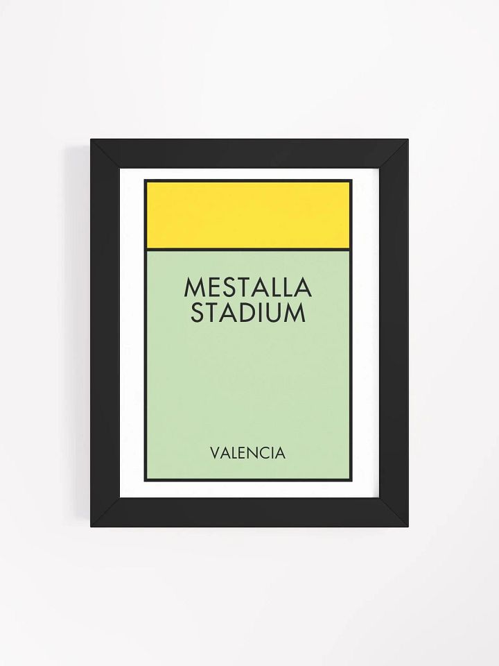 Mestalla Stadium Valencia Monopoly Title Art Framed Print product image (2)