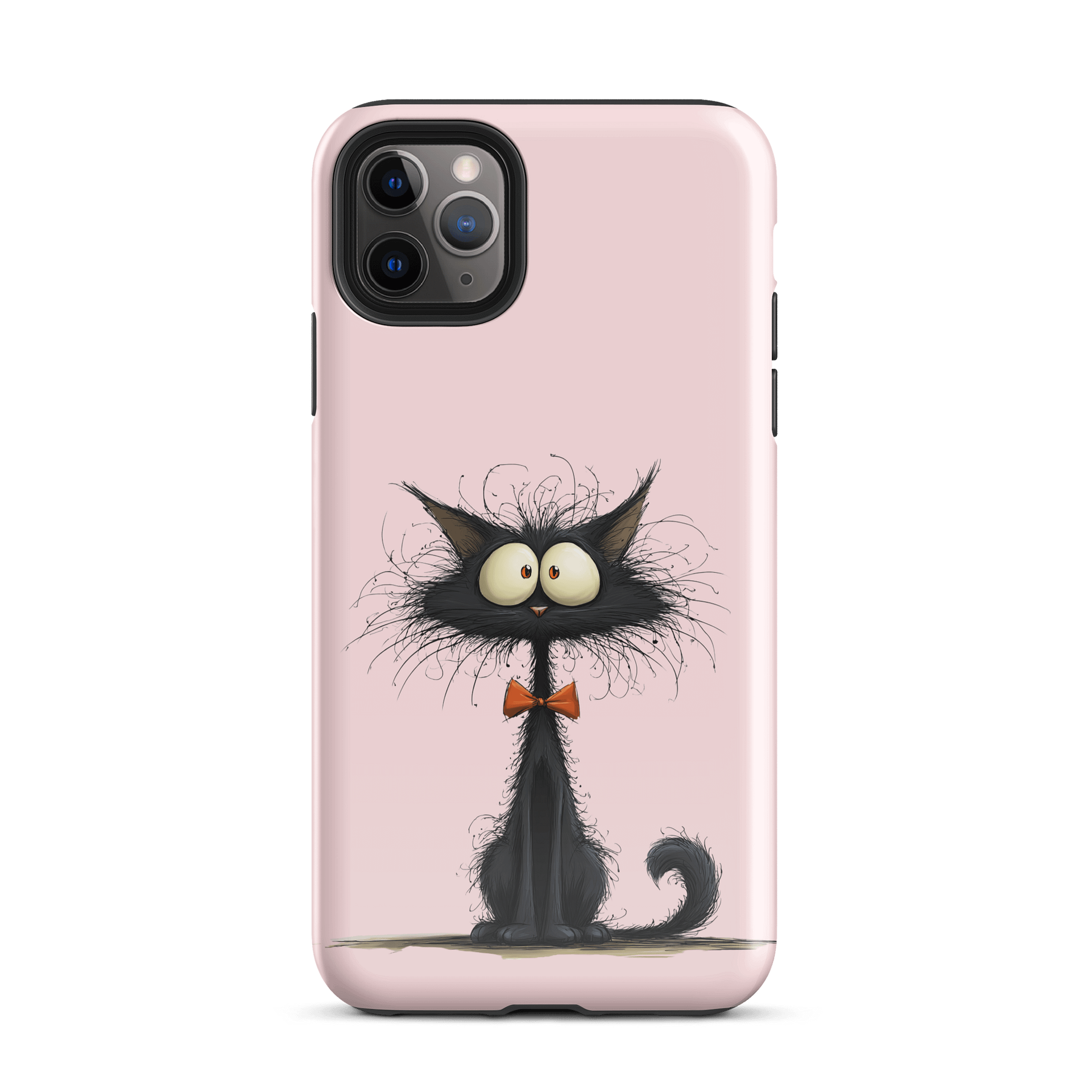Funny Black Cat iPhone® Tough Case – Dual-Layer Protection | Cute Cartoon Design product image (2)