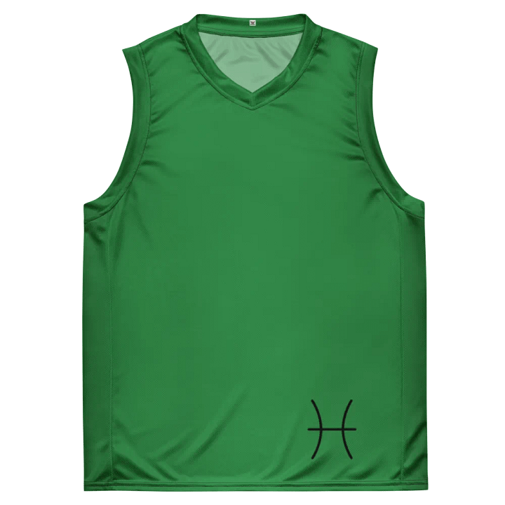 Pisces Symbol Green All-Over Print Basketball Jersey product image (2)