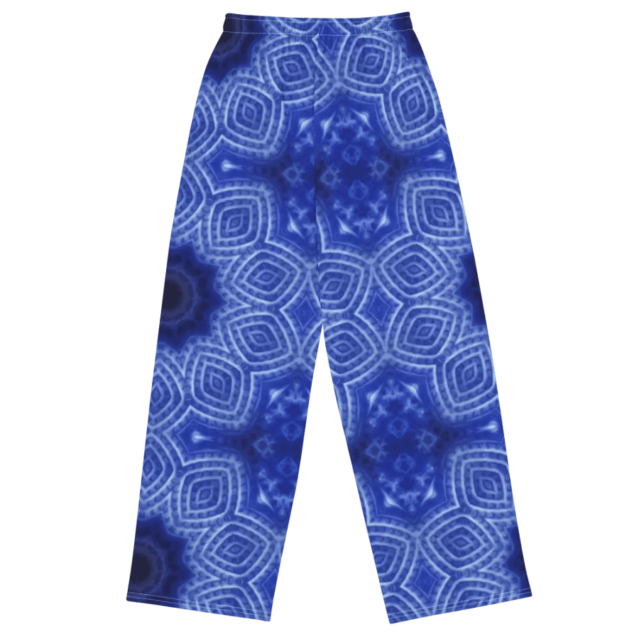 Blue and White Kaleidoscope Wideleg Pants product image (1)