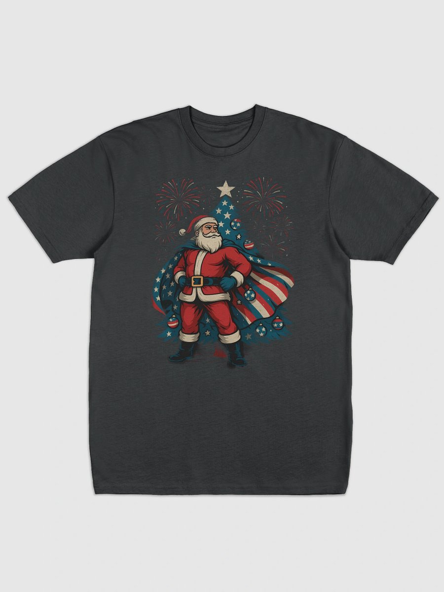 Patriotic Santa Claus American Flag Superhero Christmas Tree Men's Tee product image (1)