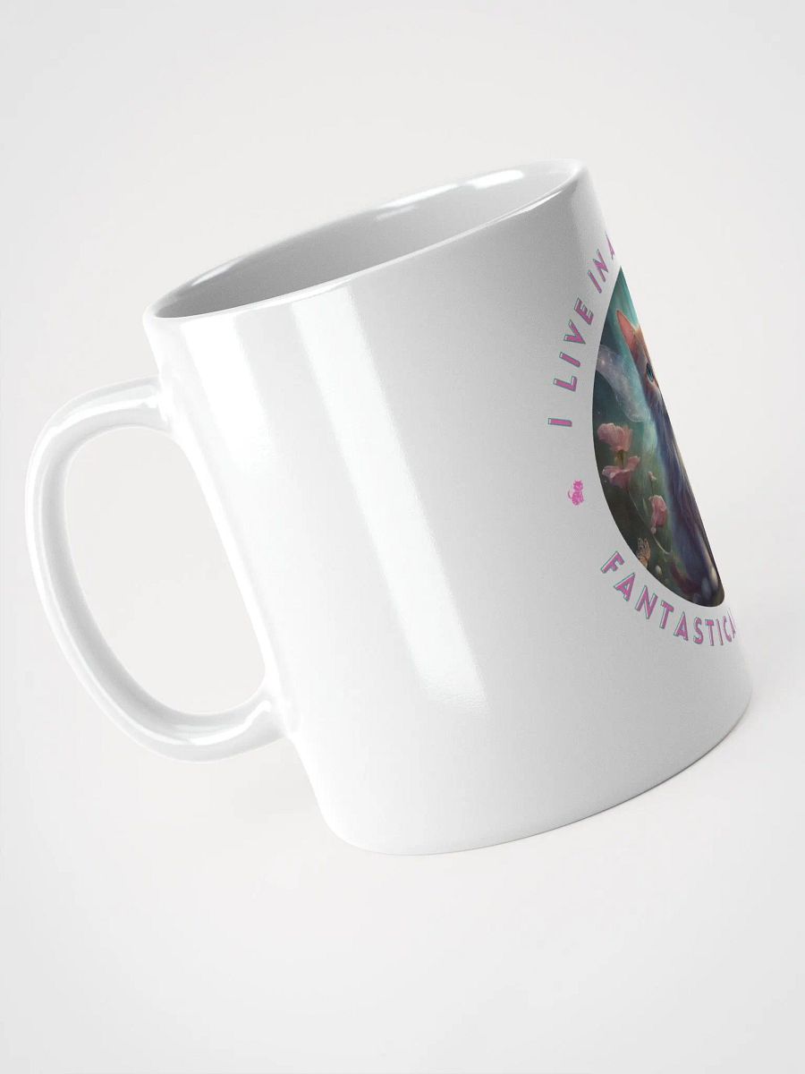 I Live in a World Fantastical Creatures Kitten Mug product image (6)