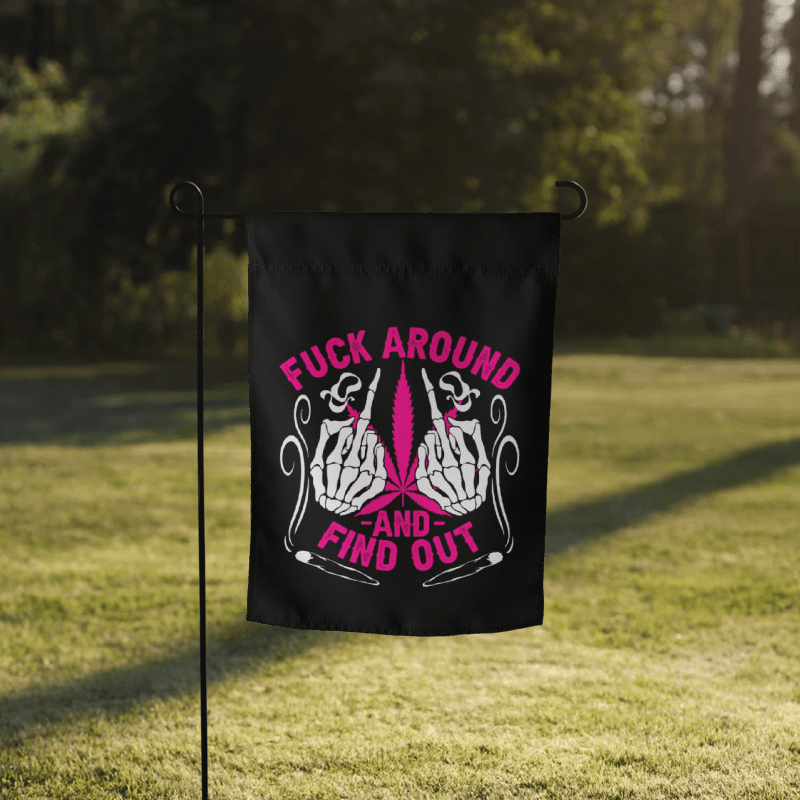 Hemp Quarters Pink FAFO Garden Flag product image (1)