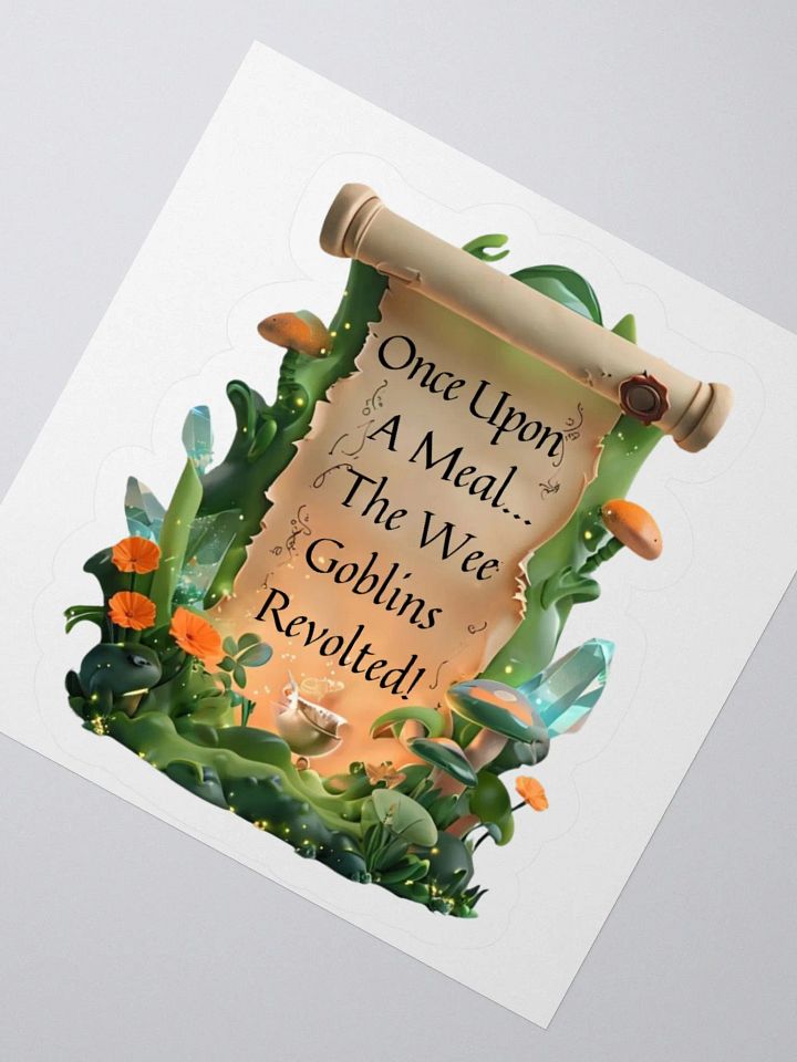 Funny Mom Sticker – ‘Once Upon A Meal, The Wee Goblins Revolted!’ Parenting Humor Vinyl Decal product image (6)