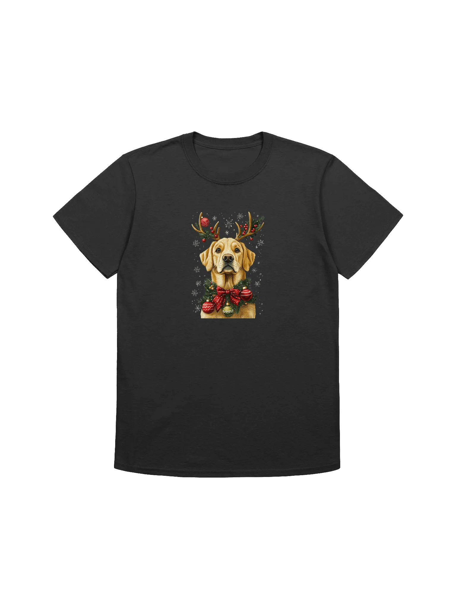 Reindeer Yellow Lab Decked Out For Christmas Unisex T-Shirt product image (5)