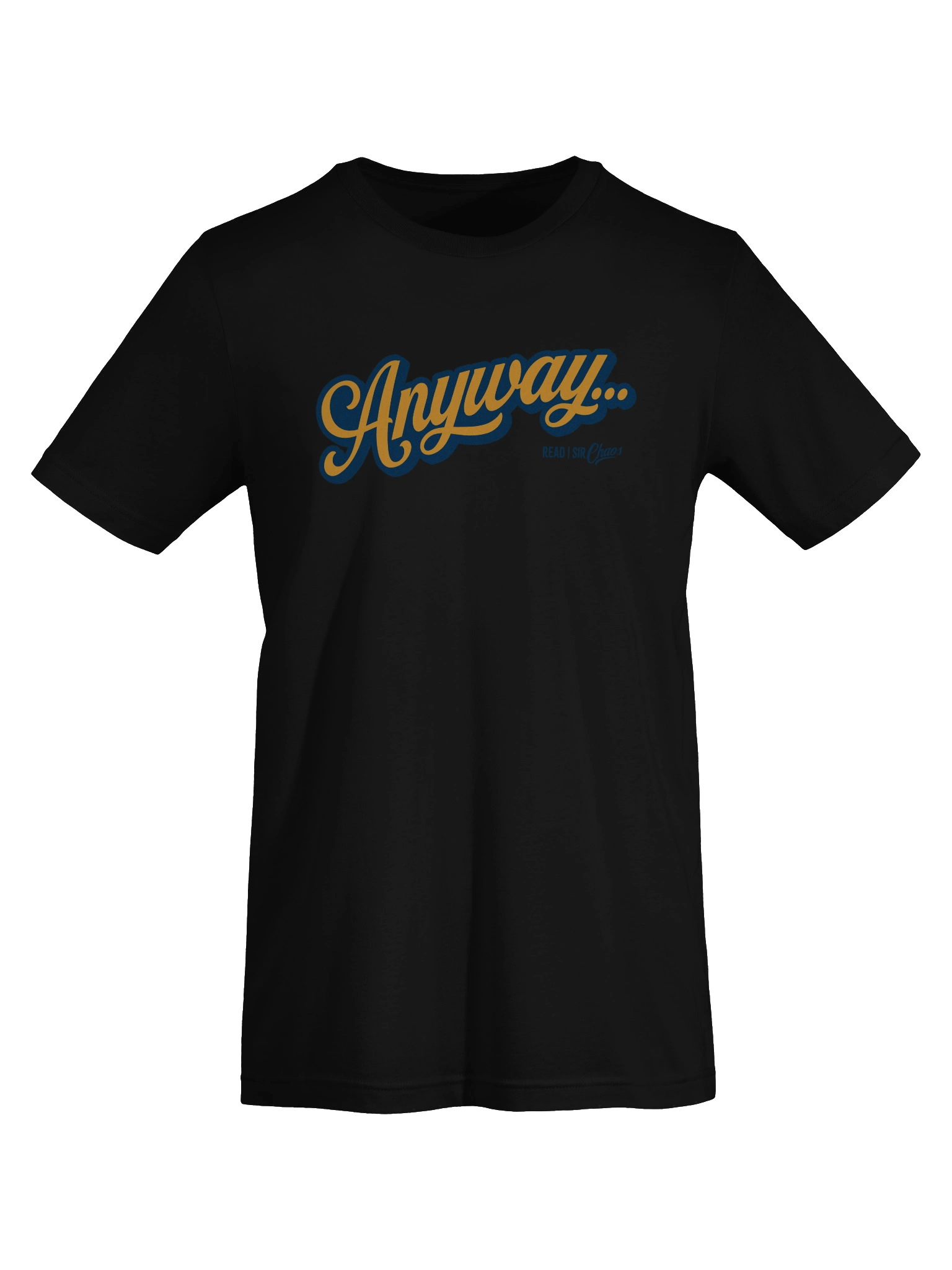 Anyway... Tshirt (orange on blue solid) product image (7)