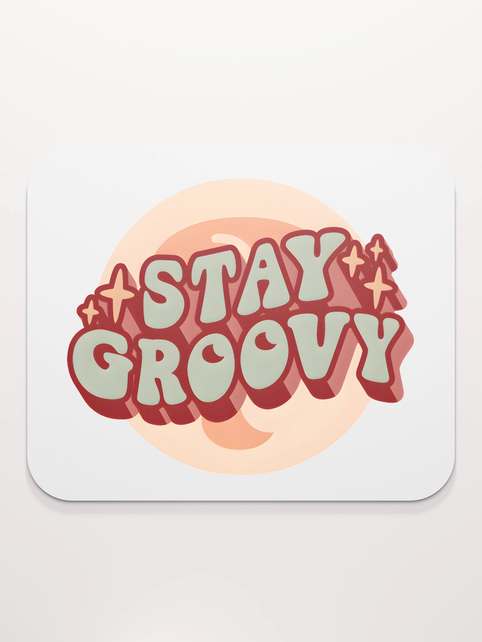 Stay Groovy Mouse Mat - Orange on White product image (2)