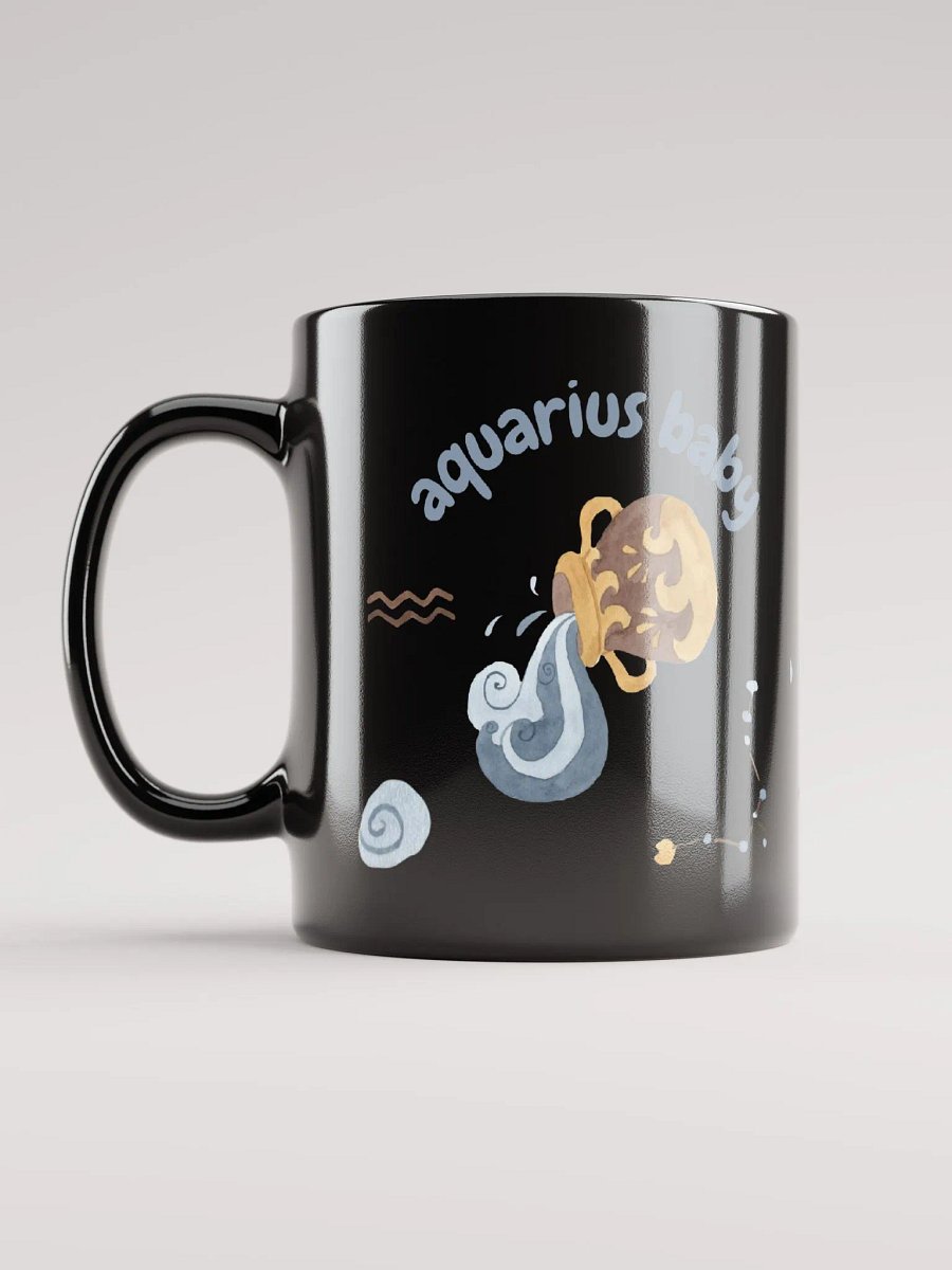 Aquarius Baby January 20 – February 18 BLACK GLOSSY MUG Baby Gift, New Baby Gift, Fun Astrology Gift product image (12)