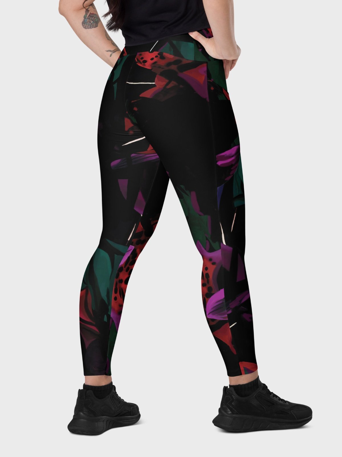 Leggings with Pockets "Blosoom At Midnight" product image (3)