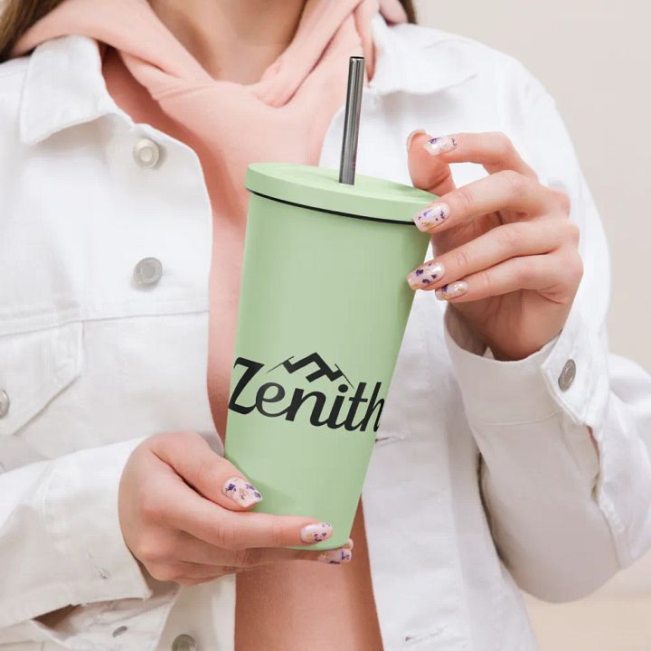 Zenith Insulated Tumbler with a Straw product image (1)