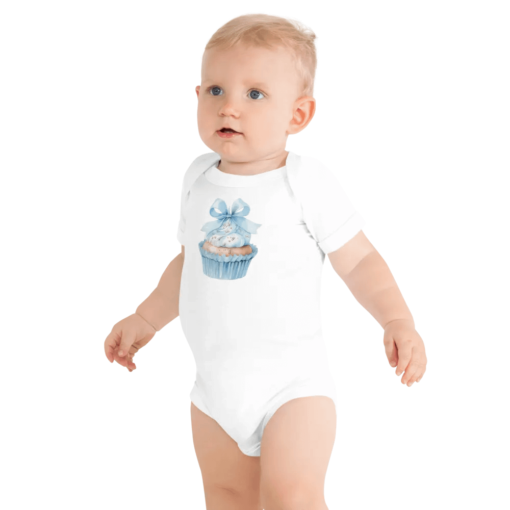 Baby Blue Gift Cupcake Onesie product image (5)