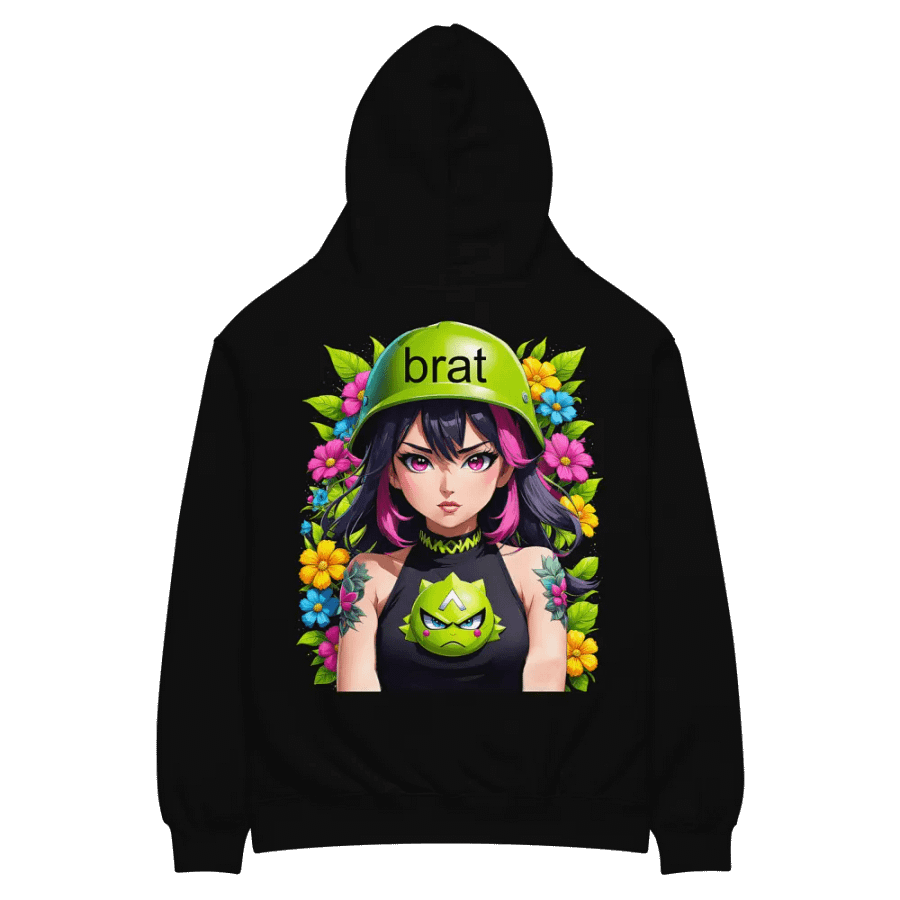 Brat - Premium Hoodie (Black) Brat Life - v6 (Back Printed Design) product image (3)