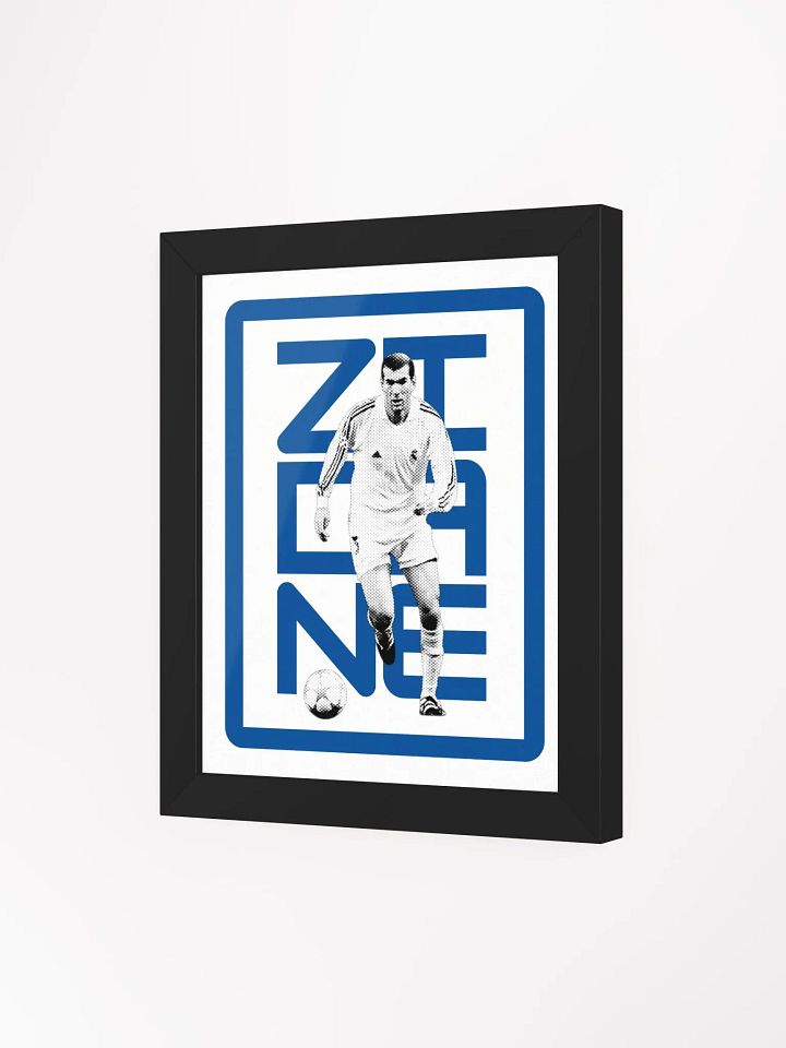 Zinedine Zidane BW Real Madrid Name Art Framed Print product image (2)