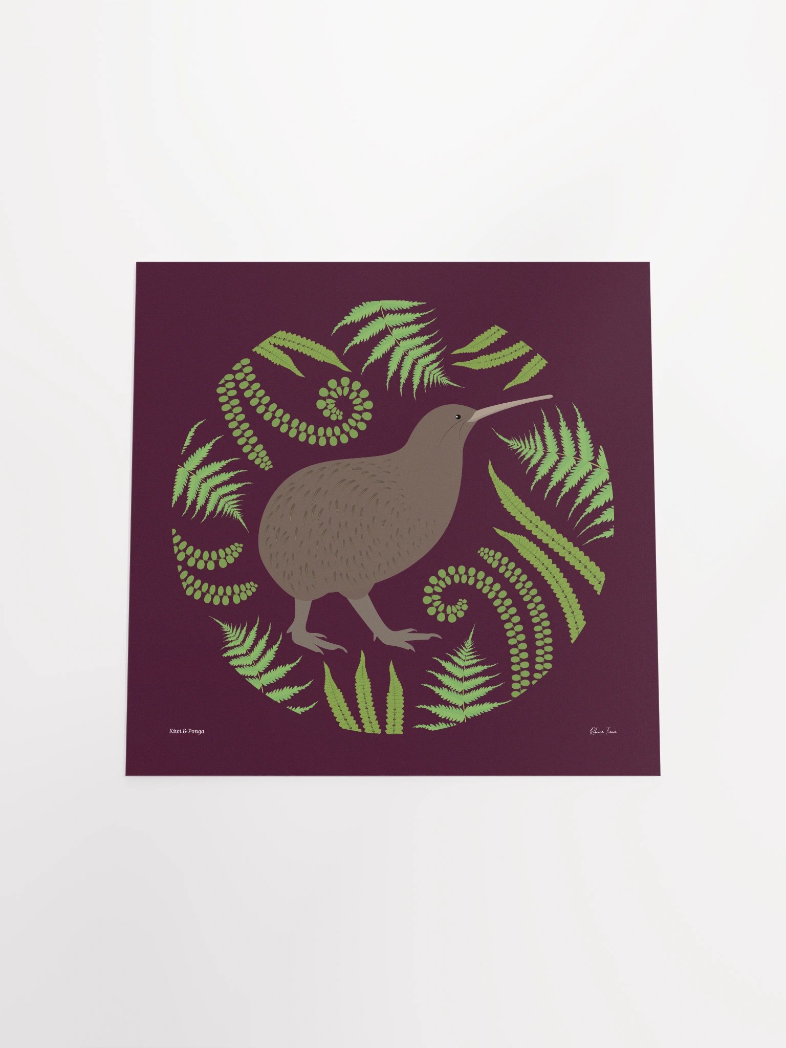 Kiwi and Fern Unframed Wall Art product image (4)