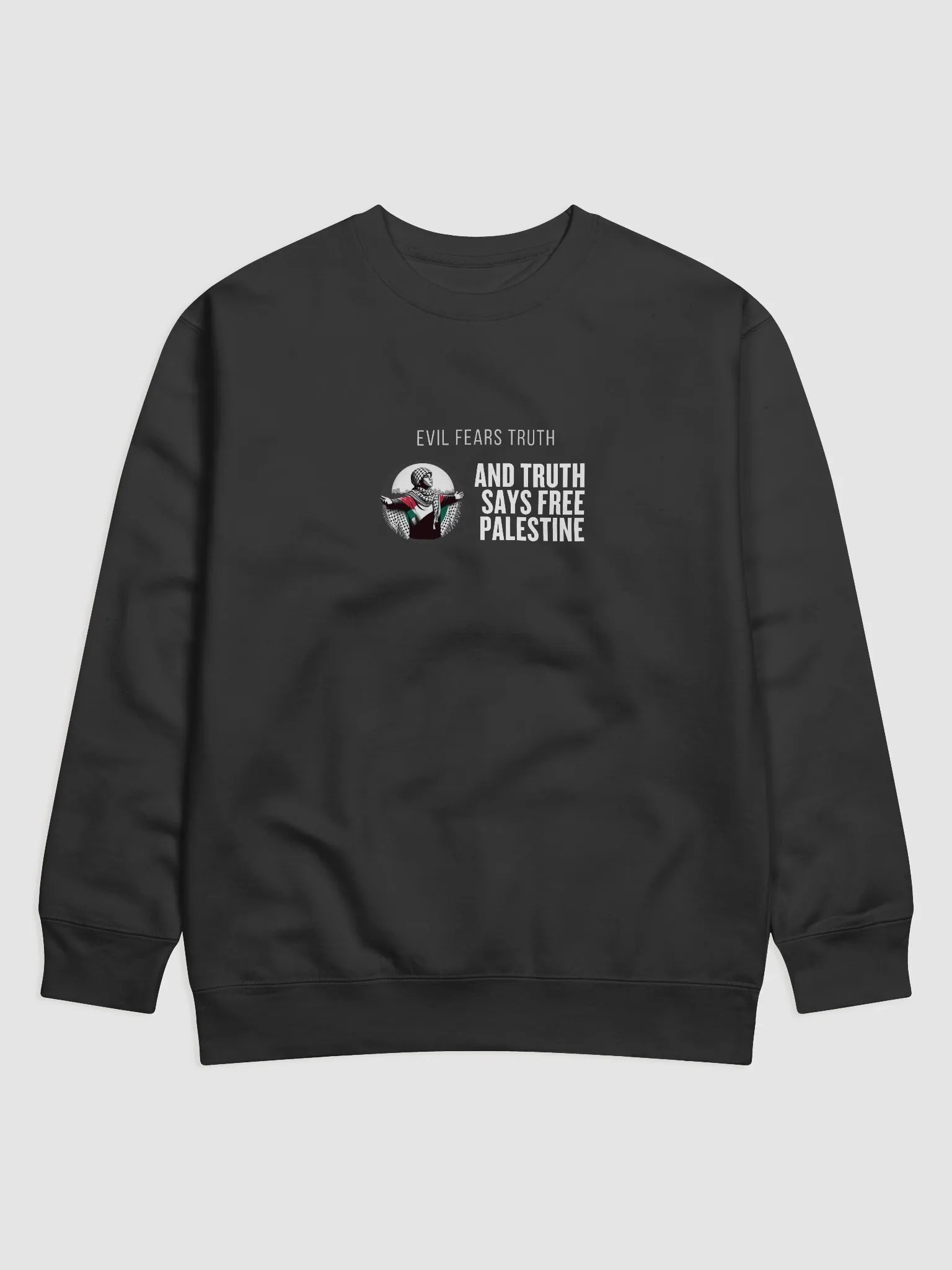 Americana Comfort Premium Sweatshirt | Evil fears truth, and truth says: Free Palestine. product image (6)